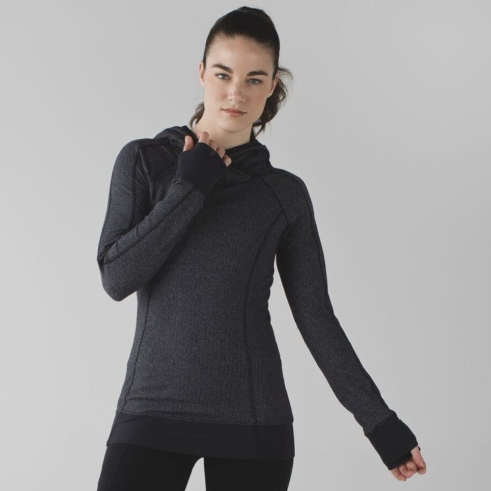 Lululemon Think Fast Hoodie Pullover - Heathered Herringbone - Size 6